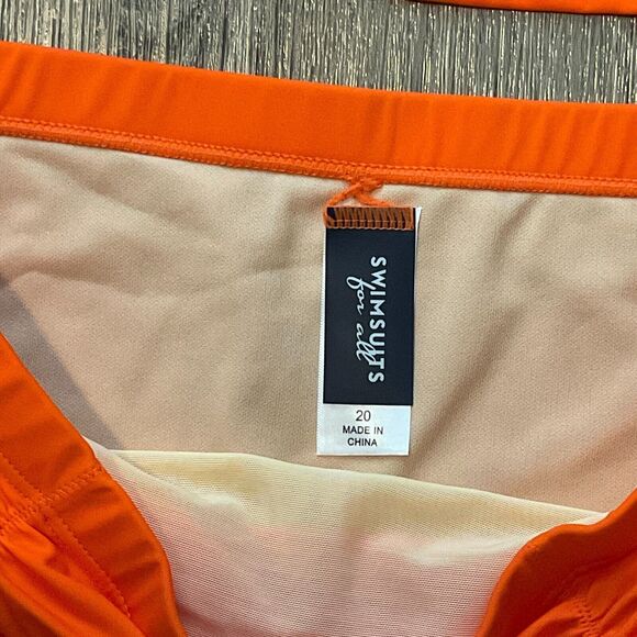 Swimsuits for All Women's Plus Size Orange Two Piece Swimsuit Set Size 20 NWT - Picture 4 of 7